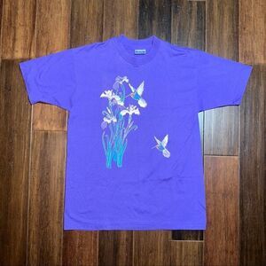 Purple Hummingbirds T-Shirt (1990, Single Stitch)